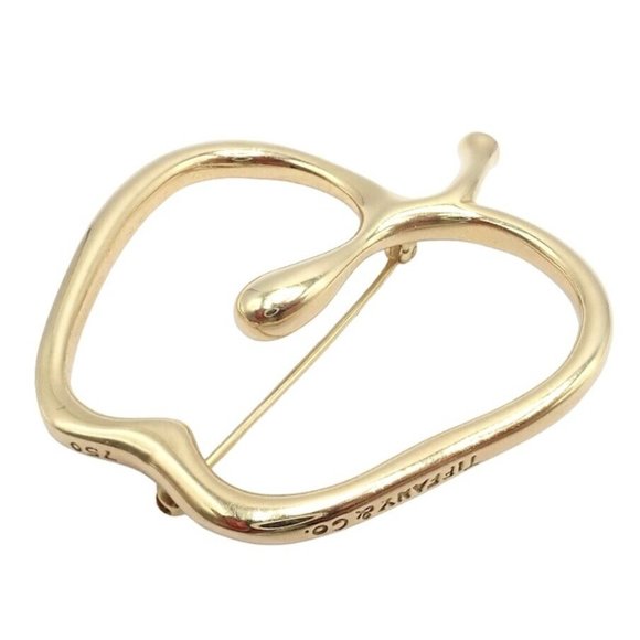 Authentic! Vintage Tiffany & Co Peretti 18k Yellow Gold Large Apple Pin Brooch - Picture 11 of 11